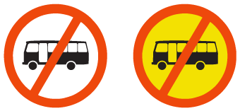 Midi buses prohibited sign